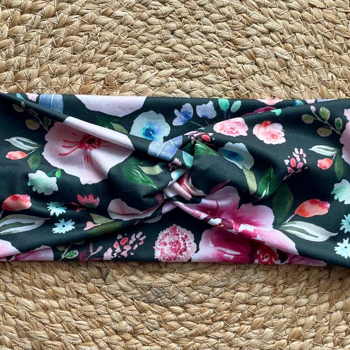 Designs by Rachel Joy - Wholesale Fashion Headband - Women's - Tiger Lily Charcoal Knit Twist Headband2