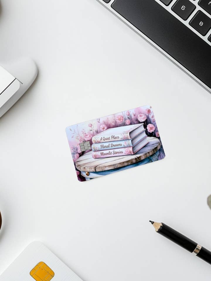 Träumerischer Pastell-Bücherstapel| Kartenhaut für den Großhandel von The sticker era