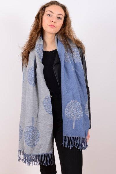 Blue IRS-024C 2 Sided Tree Scarf 60cm x 190cm for wholesale on Faire1