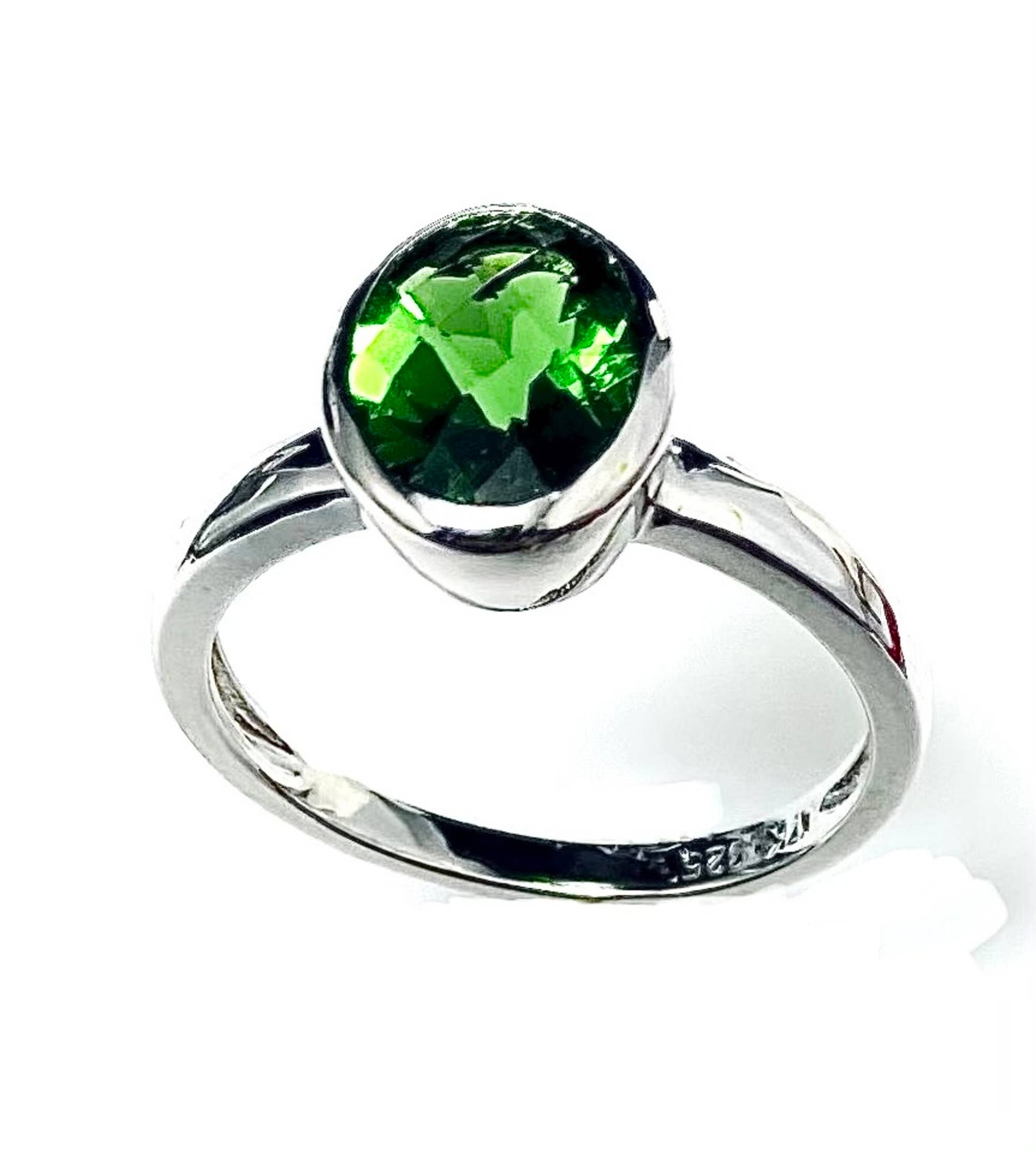 925 Sterlingsilber Ring Rose und Silber Petite Kreis Ring mit Kristall 