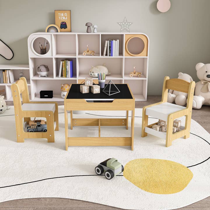 39F Inc. - Wholesale Chair - Kids - 3-in-1 Kids Study Table & Chairs Set - Detachable Blackboard