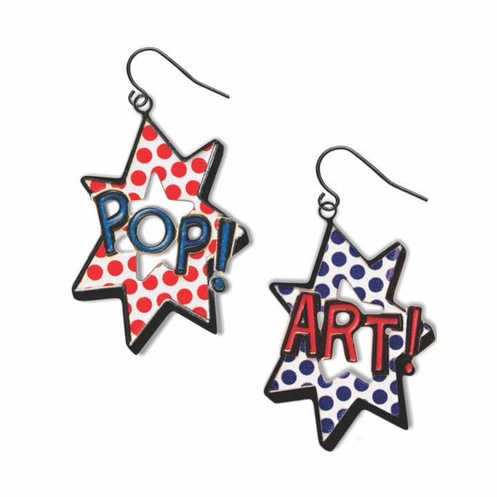 Pop Art Earrings, MADE in USA for wholesale by David Howell and Company