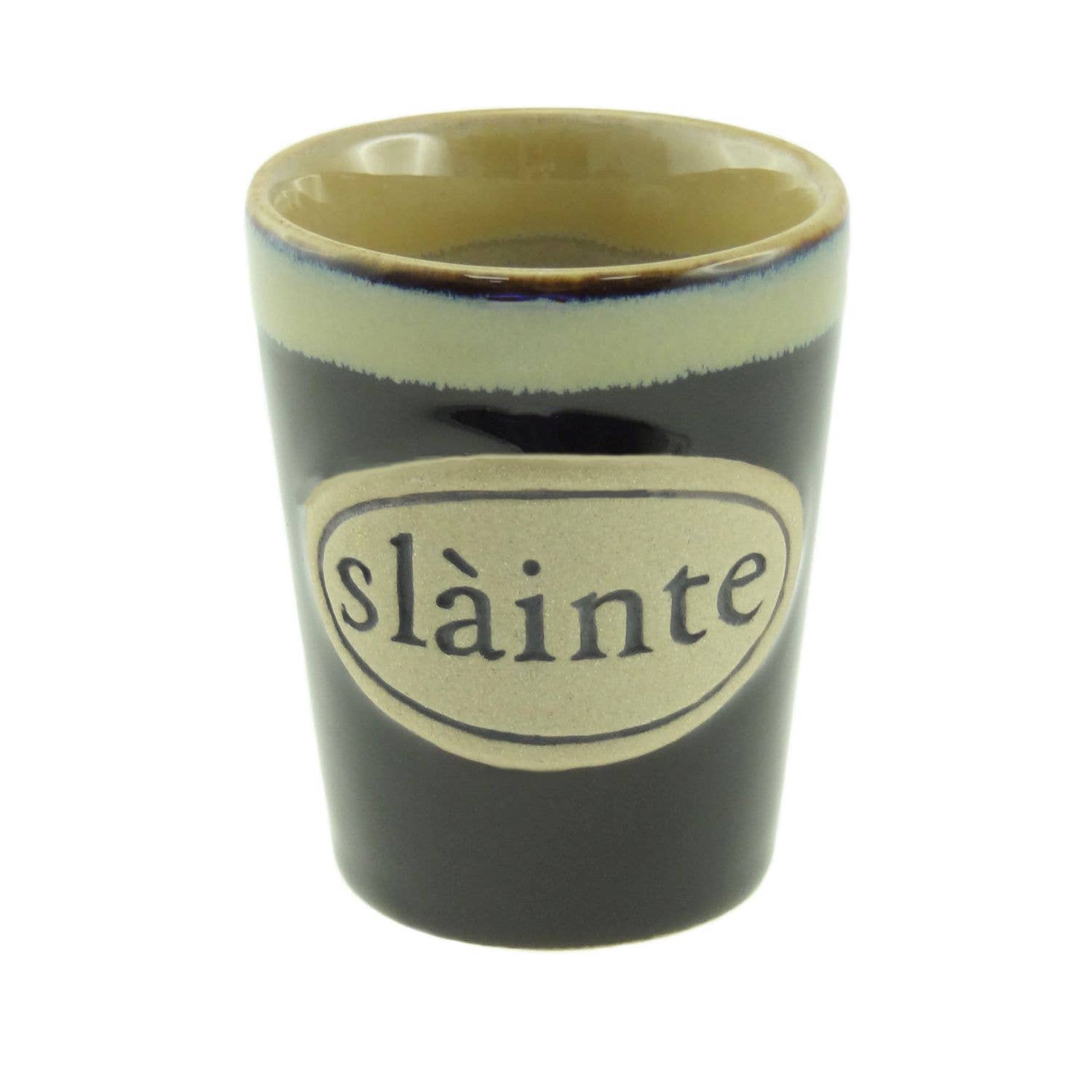 Dublin Gift Company - Wholesale Shot Glass - Slàinte Stoneware Shot Cup - Irish Gaelic Celebration0