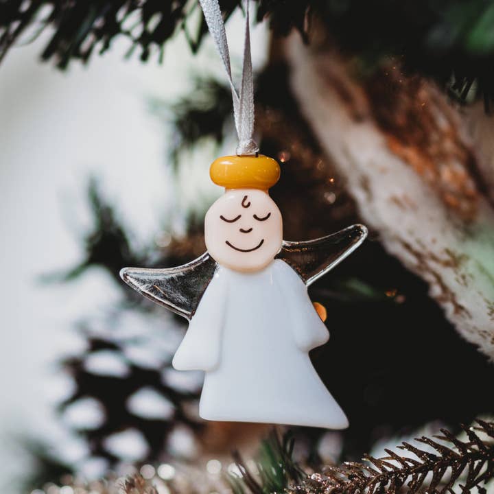 Décoration souvenir en verre Ange-Gardien for wholesale by Station pôle Nord inc.