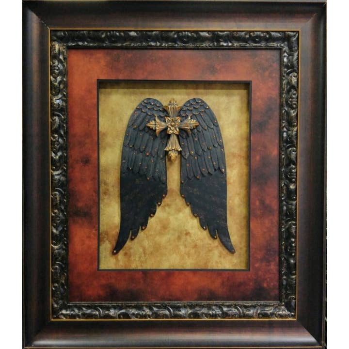 Hand Embellished Angel Wings with Cross and Swarovski for wholesale by Picture King