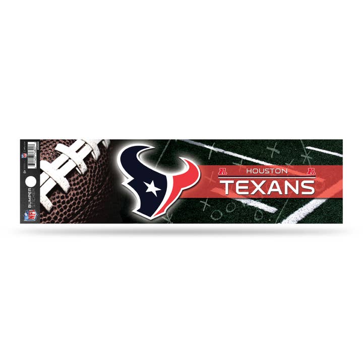 Rico Industries - Vente Autocollant - Autocollant de pare-chocs NFL Football Houston Texans 3" x 12"