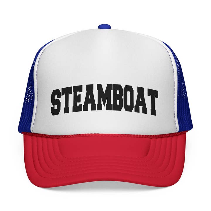 Steamboat, Colorado Collegiate Style Trucker Hat for wholesale by Hey Mountains