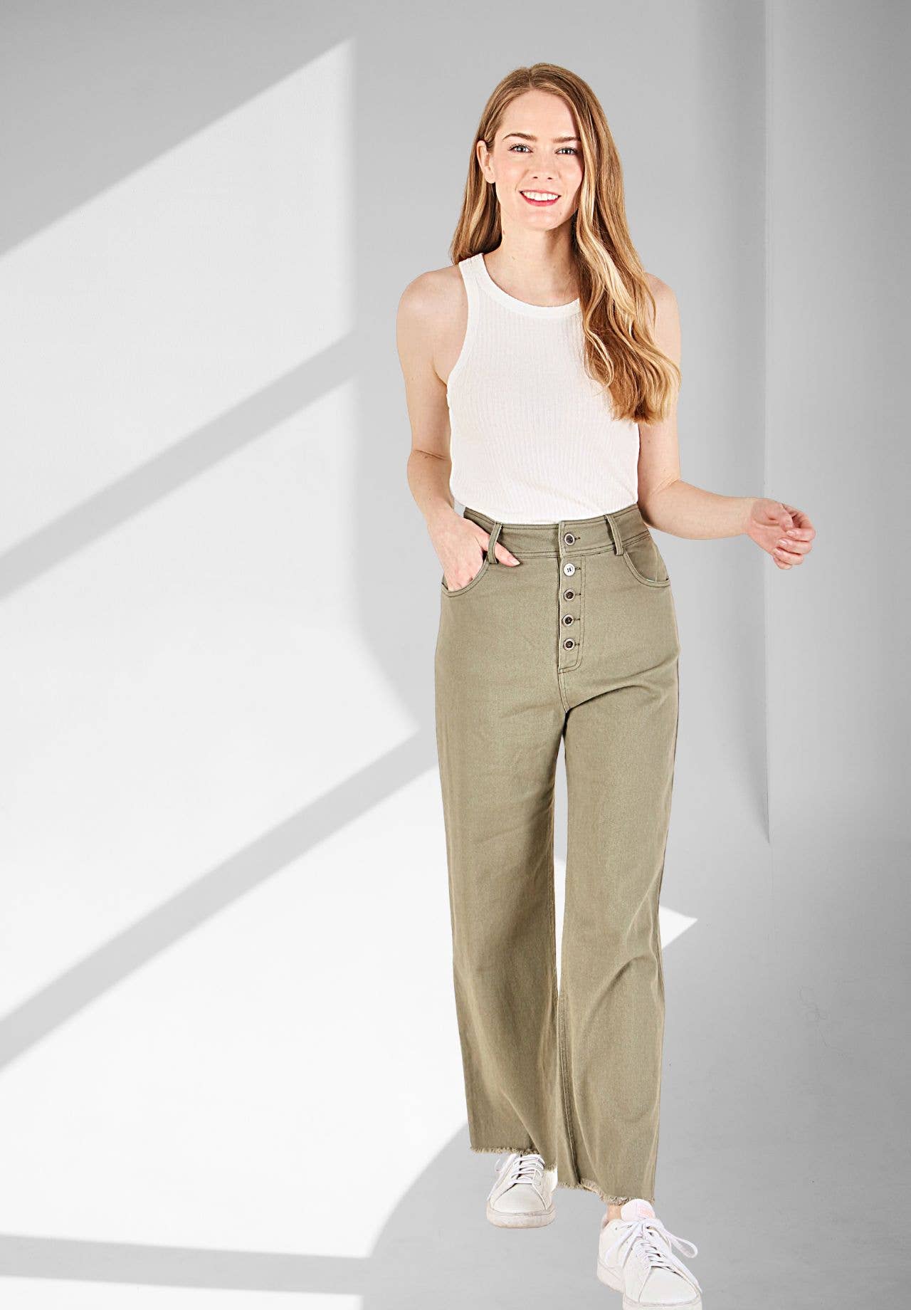 P.S Kate - Wholesale Pants - Women's - [✨BEST SELLER] Very stretchy solid button pants (P18659)2