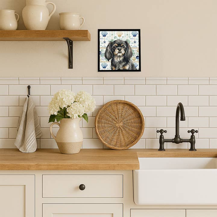 Black and Tan Tibetan Spaniel Coastal Sea Glass Metal Print for wholesale by Caroline's Treasures