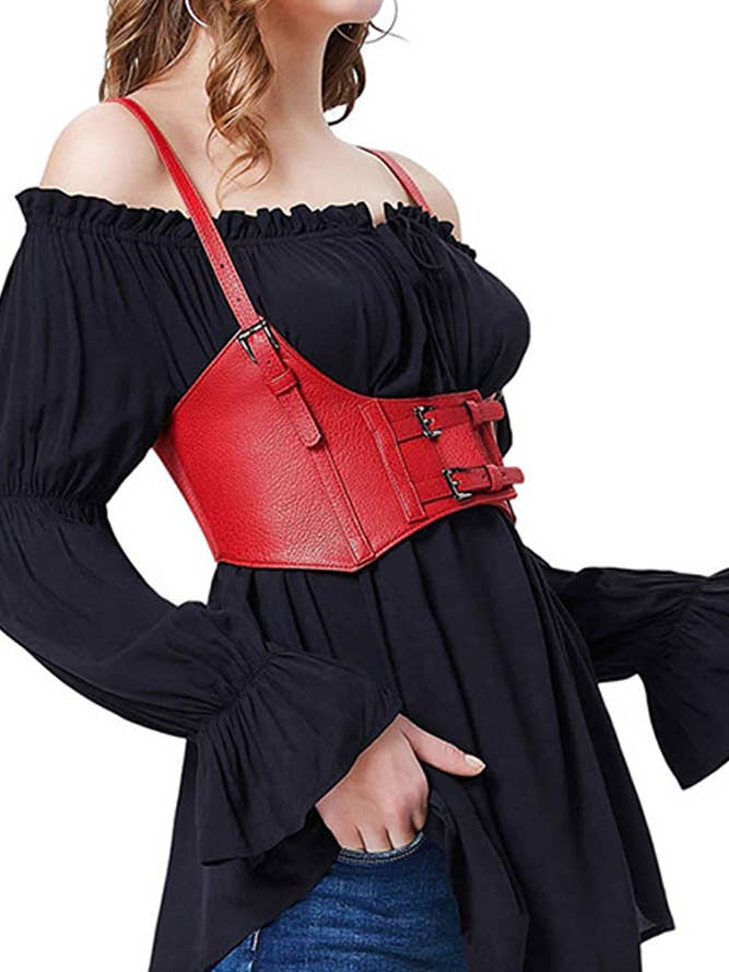 Korsett aus Leder mit Spaghettischnalle YDL023 für den Großhandel von UNISHE