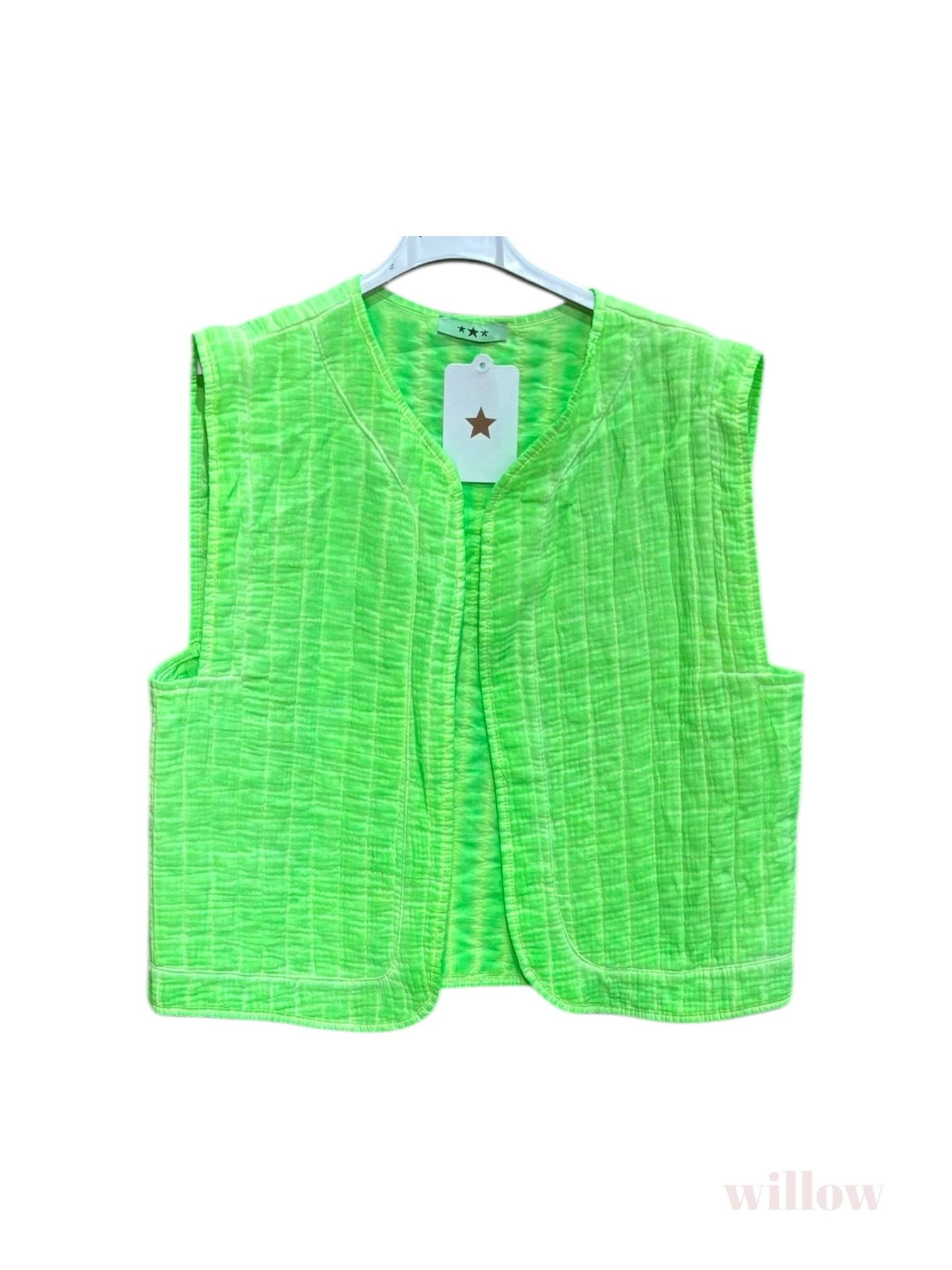 Moonsun – wholesale Väst - Dam – #5232 ärmlös väst i bomullsgaze1