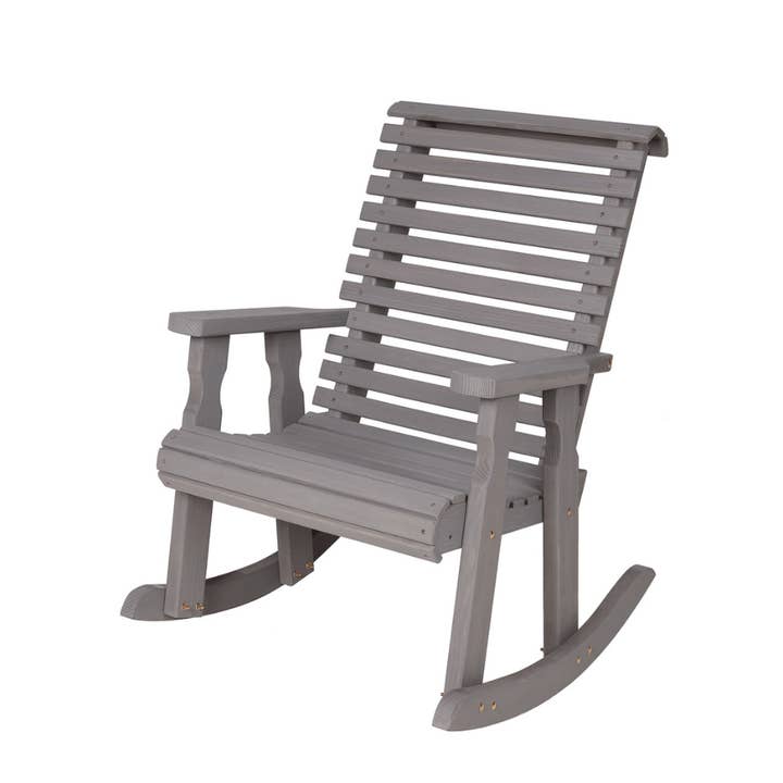 The Porch Swing Company - Wholesale Rocking Chair - Amish Casual Heavy Duty Roll Back Wooden Outdoor Rocking Chair2