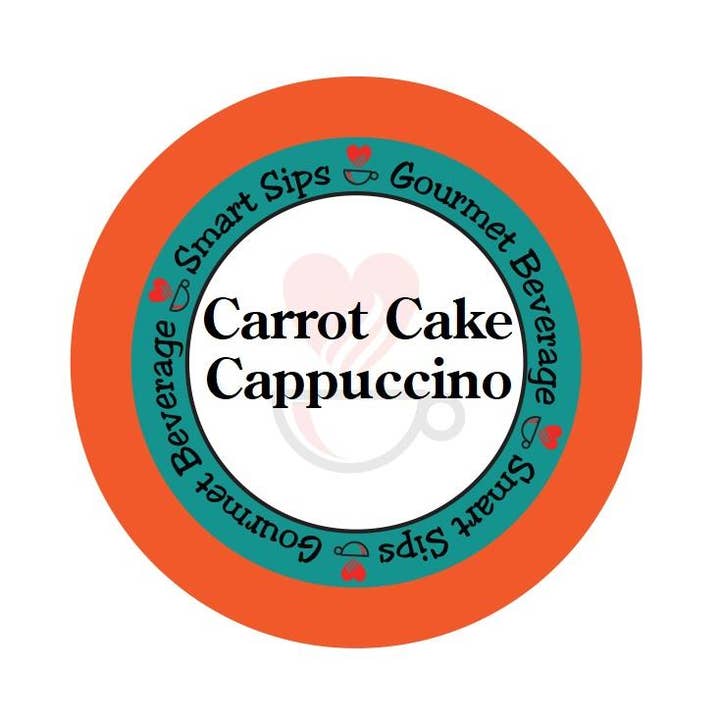 Carrot Cake Cappuccino, Gourmet Cappuccino Single Serve Pods voor wholesale door Smart Sips Coffee