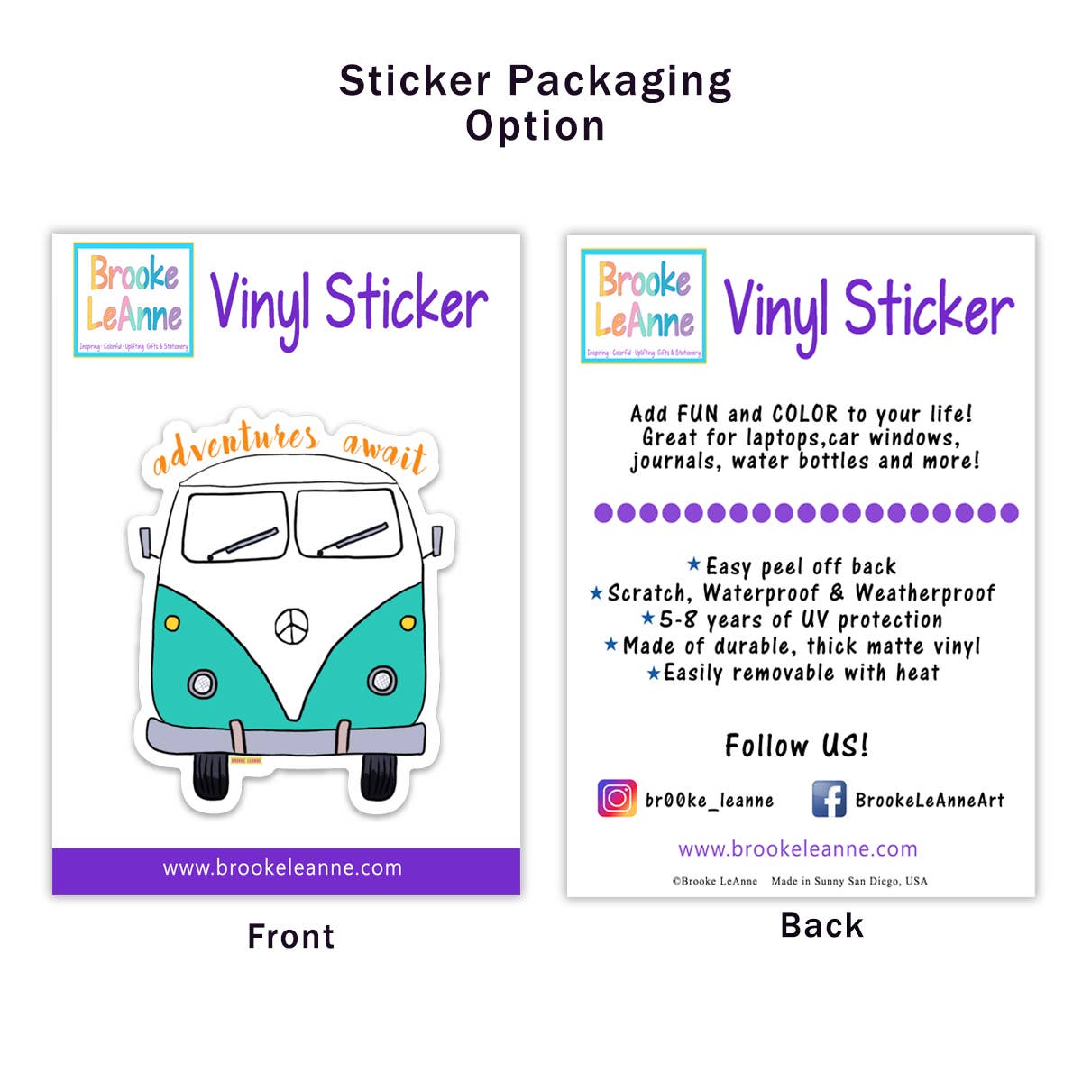 Brooke LeAnne - Wholesale Sticker - Adventures Await Bus Teal Vinyl Sticker4