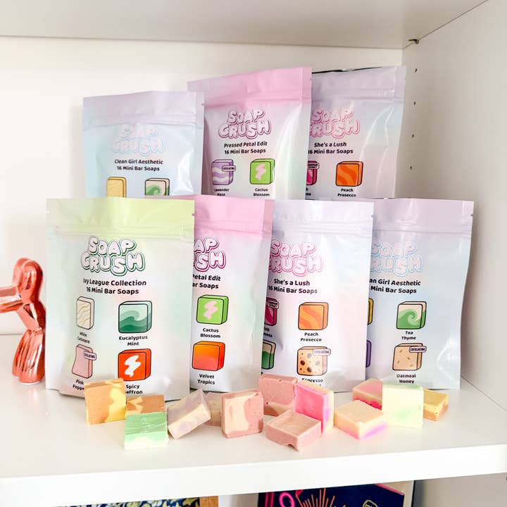 Trendy Mini Soap Assortment – Bestseller Sample Pack for wholesale by Soap Crush