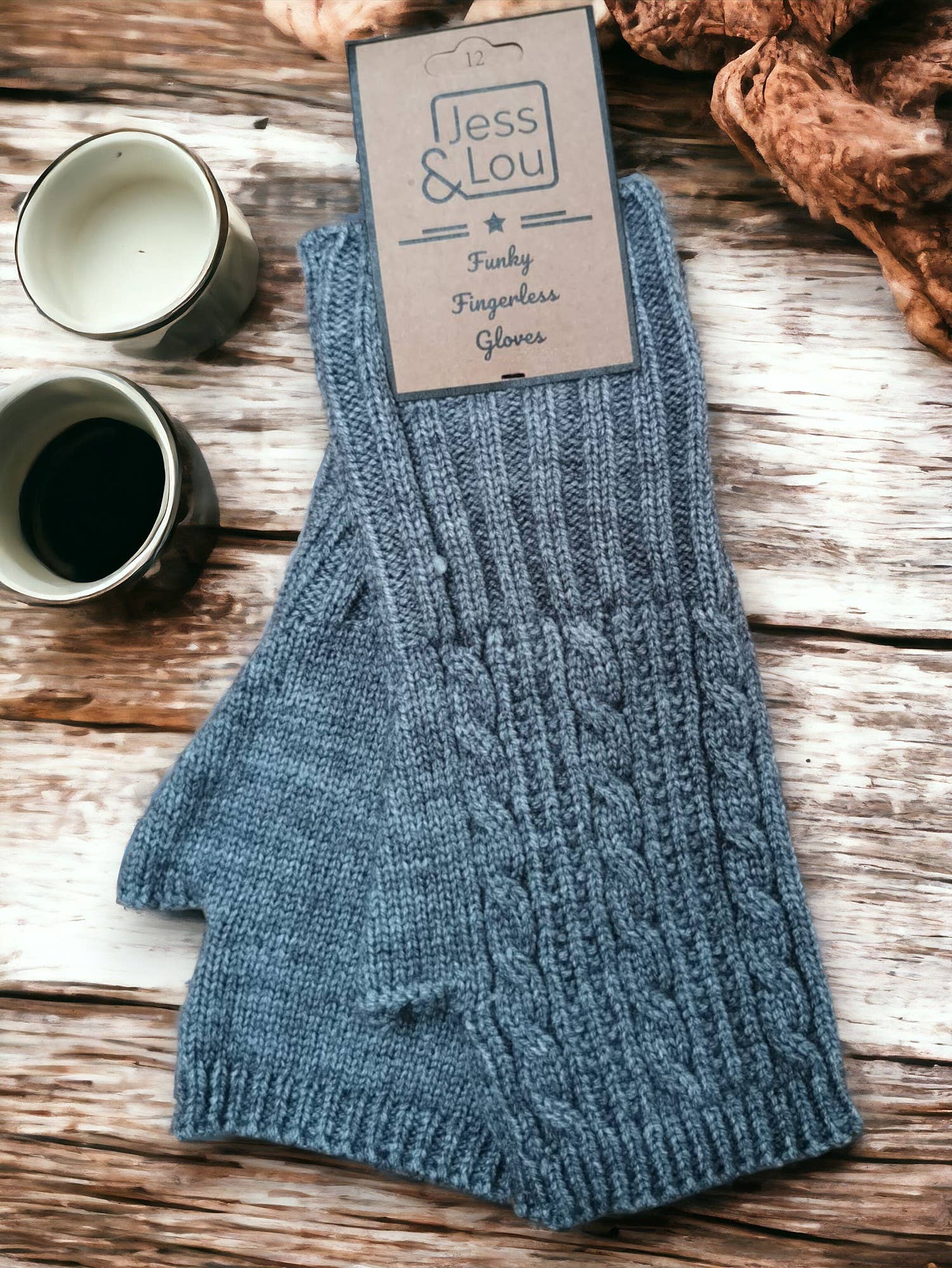 Jess & Lou - Wholesale Gloves – Women's - Cosy Fingerless Cable Knit Gloves – Warm & Stylish 1