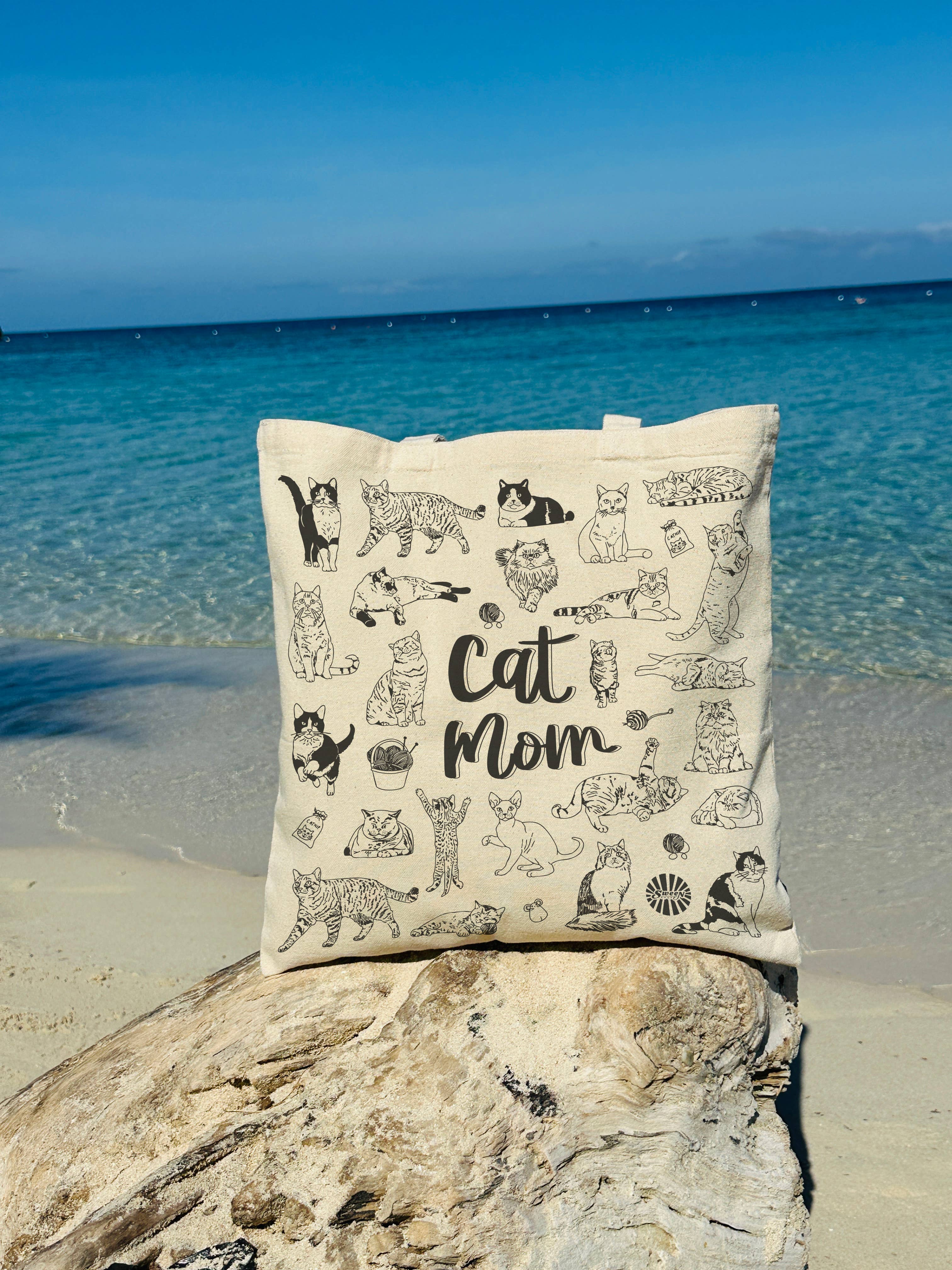 Sween Shop - Vendita all'ingrosso Borsa tote - Donna - Borsa in tela di cotone "Mamma Gatto" regalo per animali domestici2