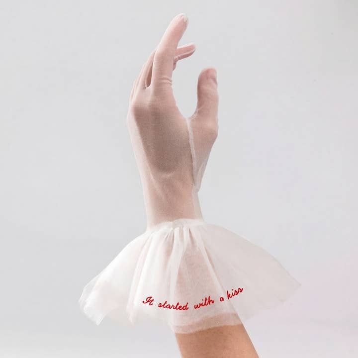Valentina | Tulle Glove with Harlequin Cuff for wholesale by Cornelia James