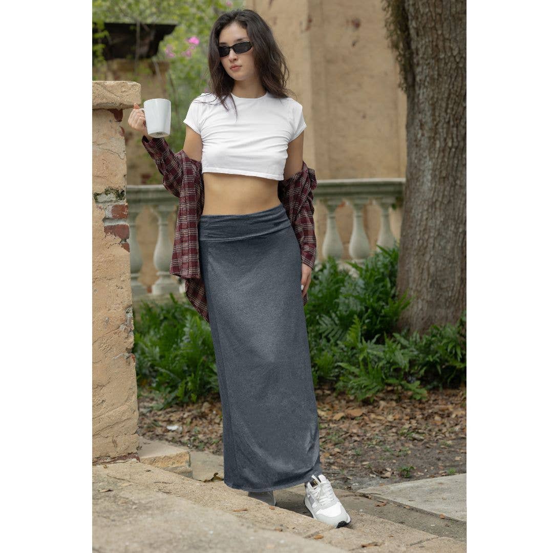 Azules Clothing - Vente Jupe – femme - Jupe maxi Azules - élégante, longue, douce, stretch et fluide style bohème4