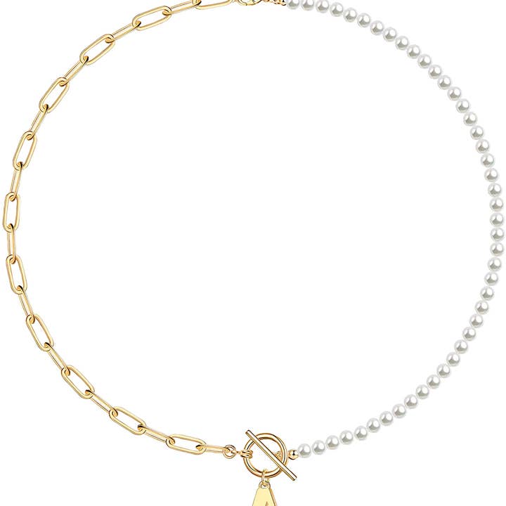 Initial pärla länk kedja halsband för wholesale av Rachel Glauber