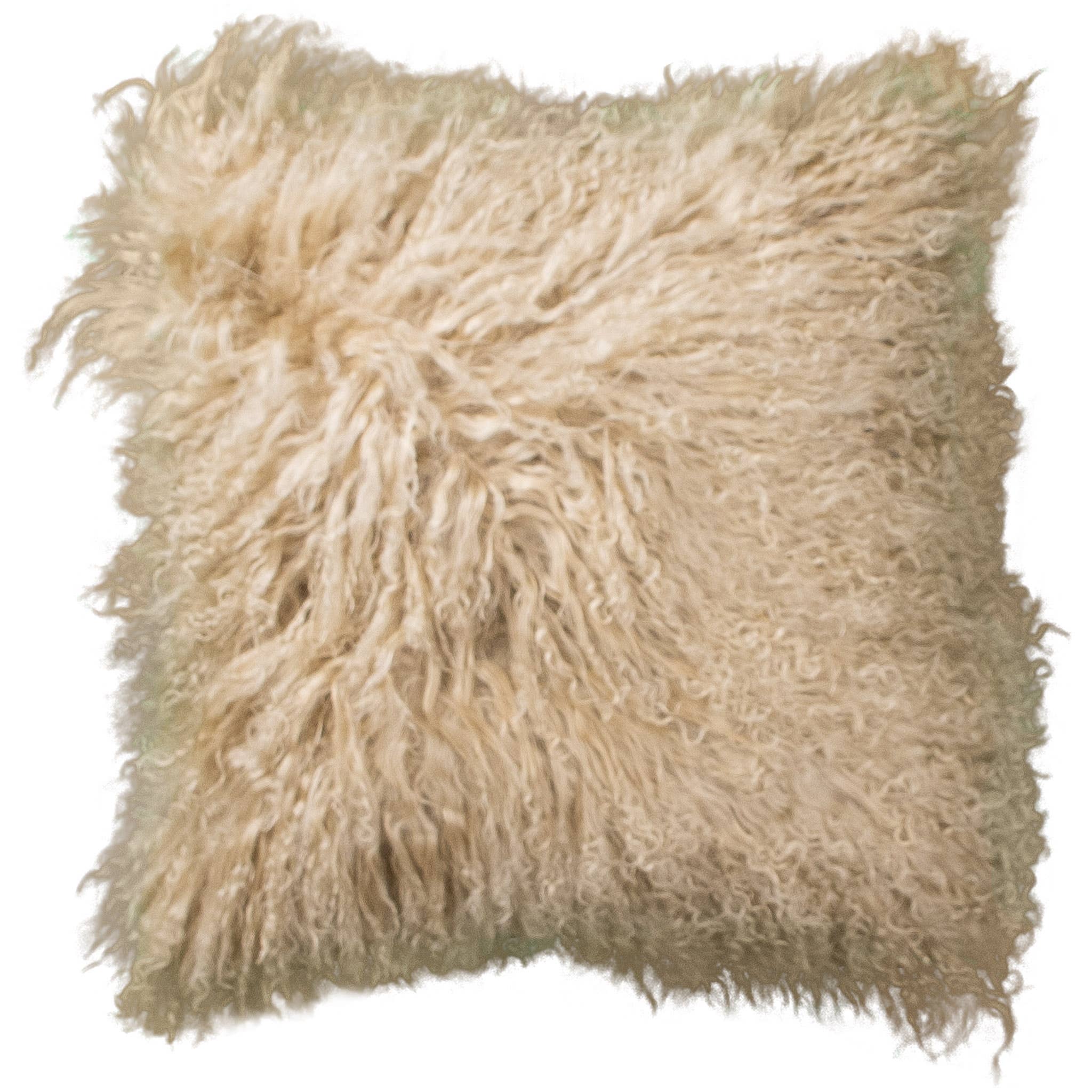 Van Buren - Vente Coussin décoratif - Coussin en peau de mouton tibétain 45 x 45 cm | 14 couleurs5