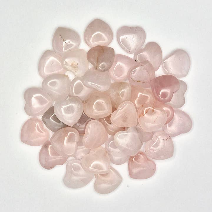 Moonlight Gemstones - Wholesale Spiritual Stone/Crystal - Mini Heart - Rose Quartz pocketstone worry stone2