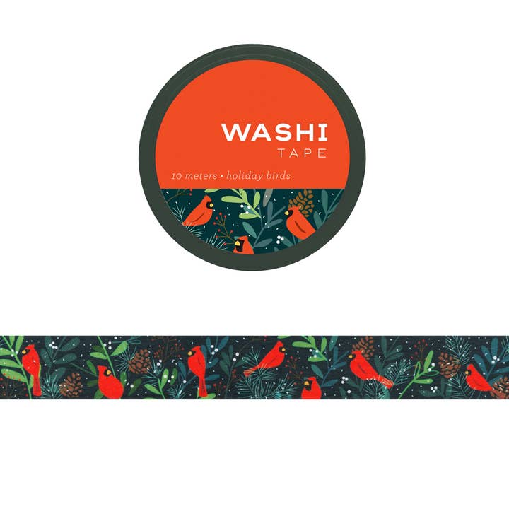 Girl of All Work - Wholesale Washi Tape - Holiday Birds Washi Tape