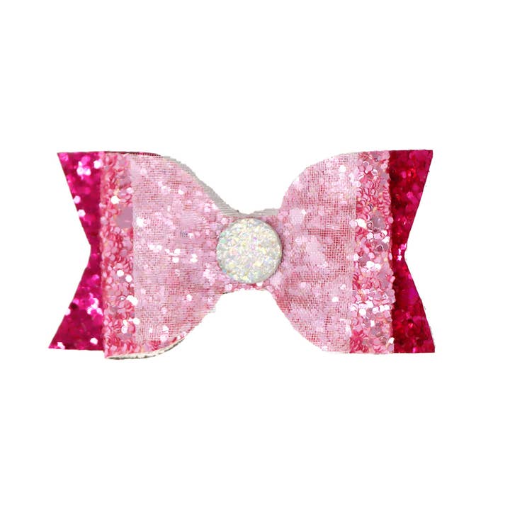 Pink Poppy - Wholesale Hair clip – Child - Dreamland Glitter Bow Hair Clips - (Pack Size: 6)1