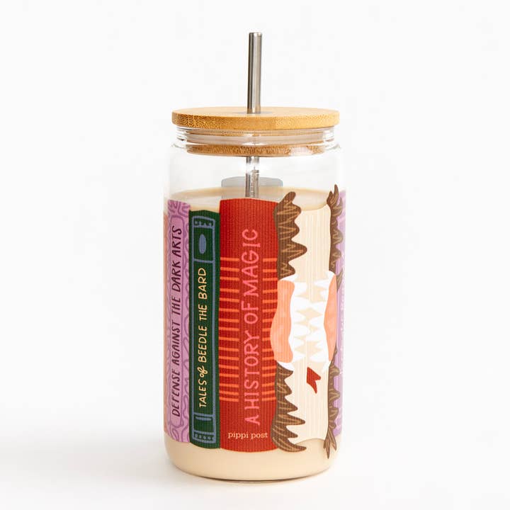 Pippi Post - Wholesale Drinking Glass/Cup - Magic School Textbooks Glass Can