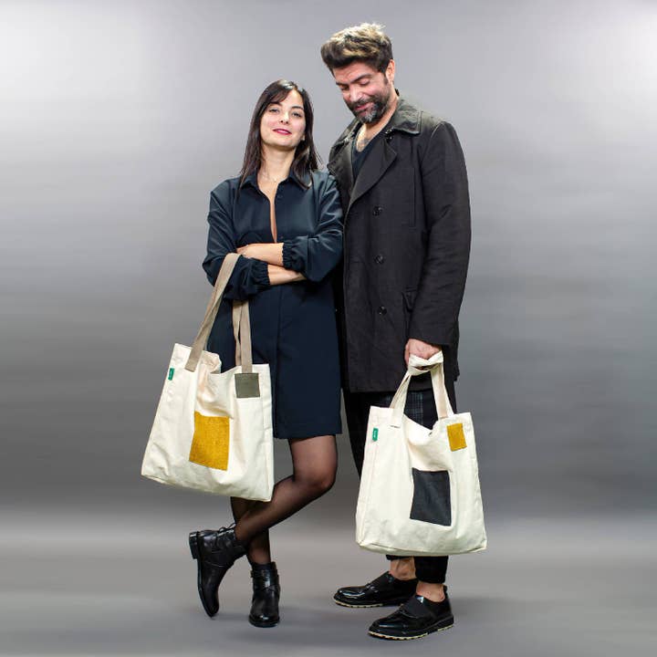 Patchwork Zero Waste mulepose for engroshandel hos Meanwhile Boutique