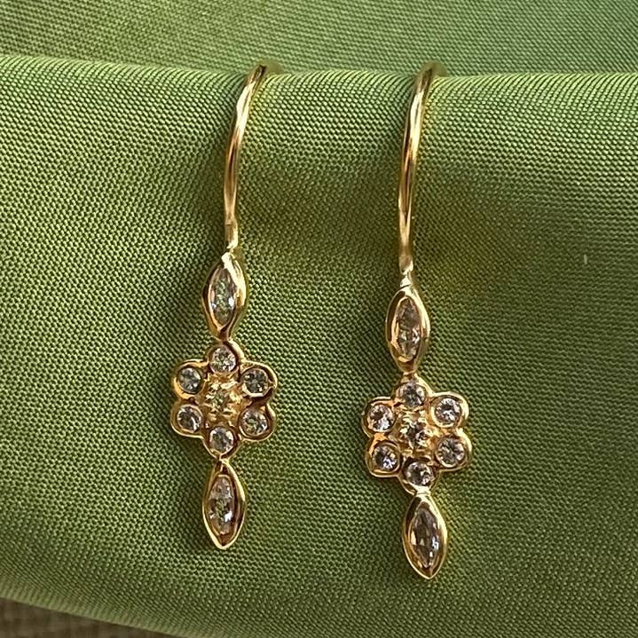 Brinco banhado a ouro e topázio branco - Astrid por atacado de Sophie Deschamps Bijoux