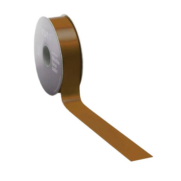 Double Face Satin Ribbon Brandy 3mm - 38mm (50m/25m) for wholesale by kadopapier.net