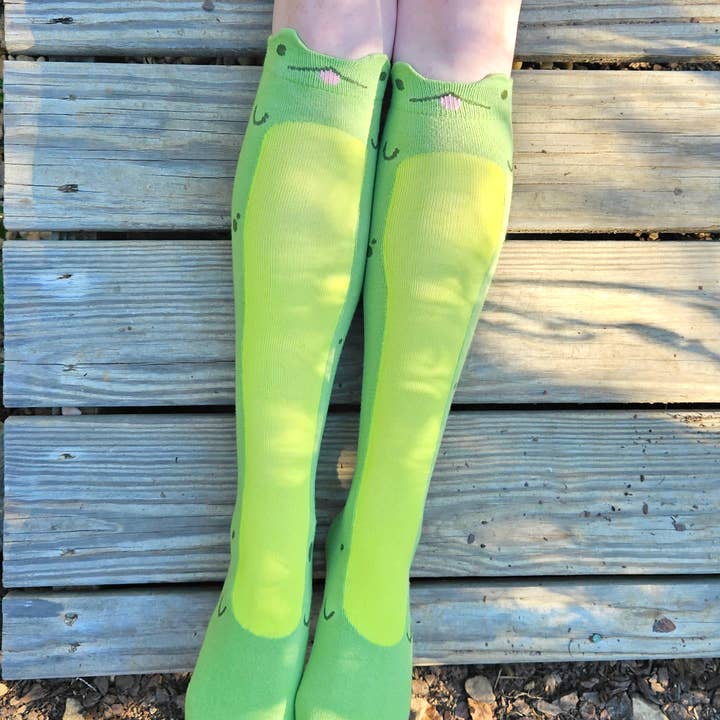 Knee High Long Frog Socks for wholesale by Sugar Lich