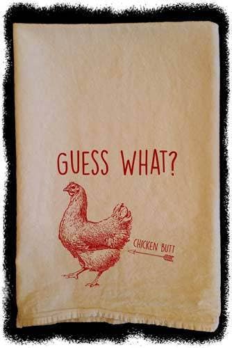 Familiar Goods - Wholesale Tea Towel - Chicken Butt - 30" x 30"0