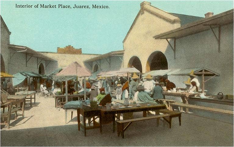 Found Image Press - Wholesale Postcard - Postcard MX-186 Early Market in Juarez, Mexico0