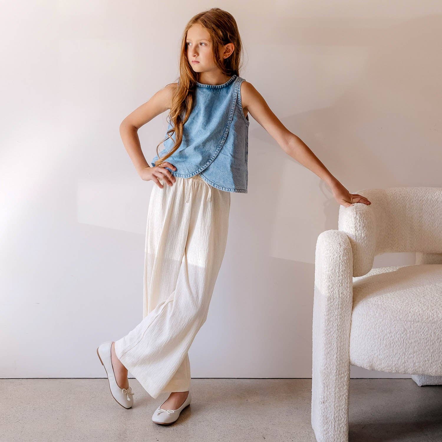 Ben Miss Sadie Ballet Flat in Bone - Barn för wholesale på Faire3