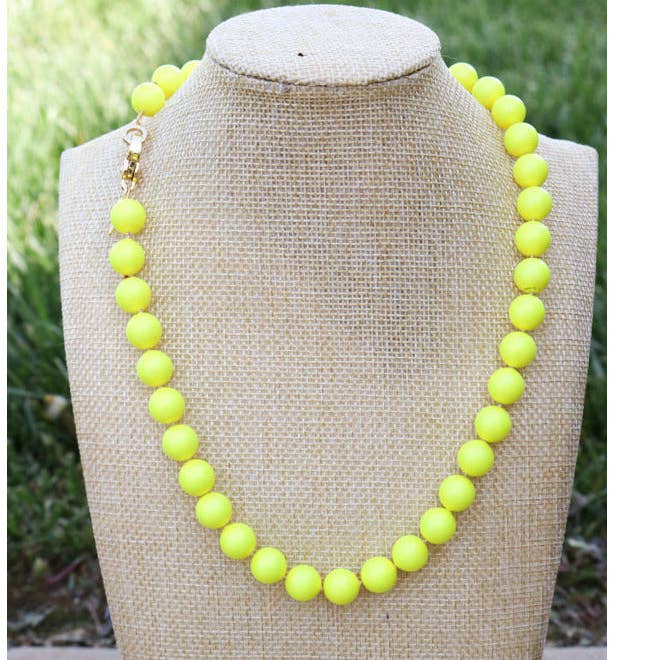 Neon Yellow Swarovski Pearl Hand Knotted Necklace for wholesale by Taylor Reese