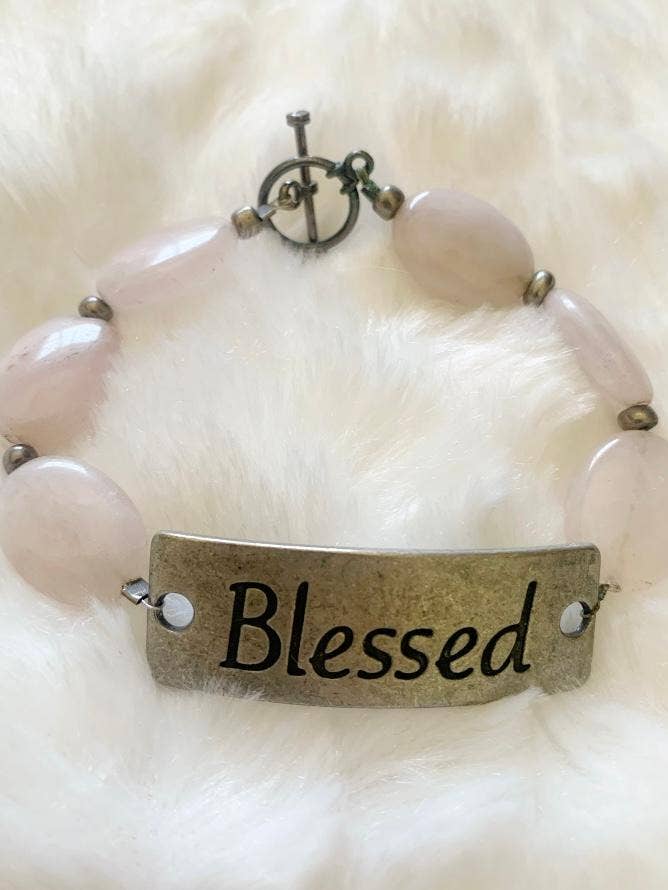 Rose Quartz Blessed Bracelet for wholesale by Petals Jewelry Designs By Brandi Crain