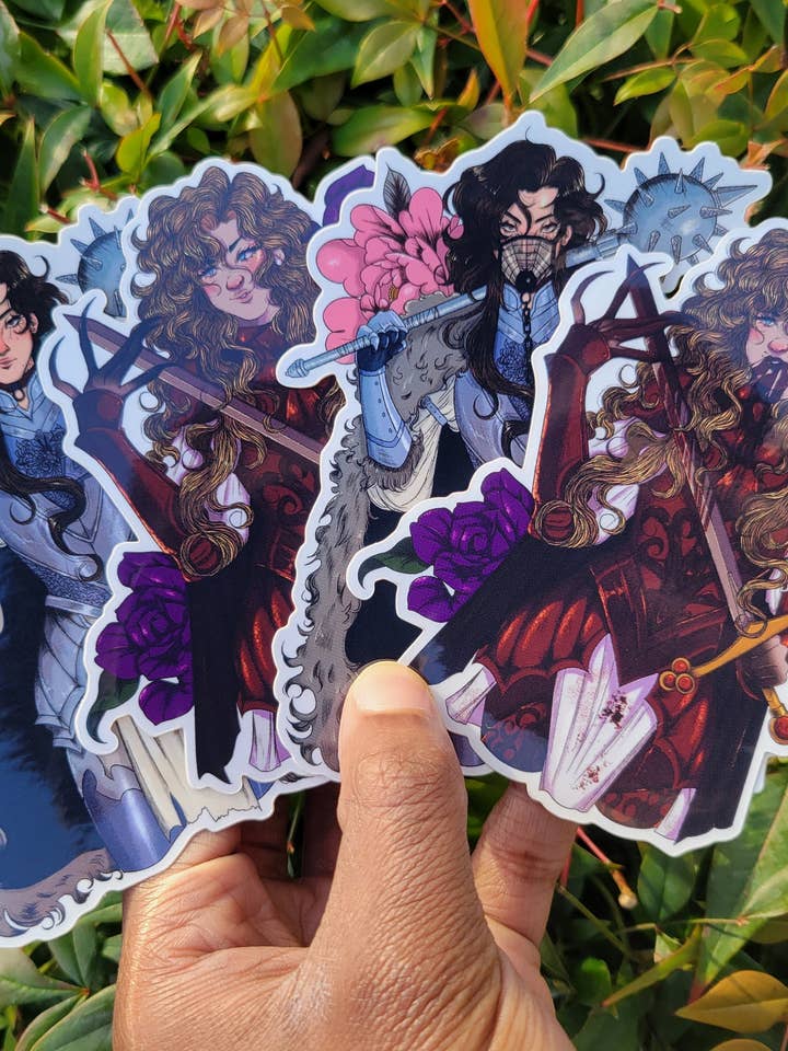 Cavaliere Stevie e Lady Billie || Adesivi da 4" per la vendita all'ingrosso da parte di Add's Atelier