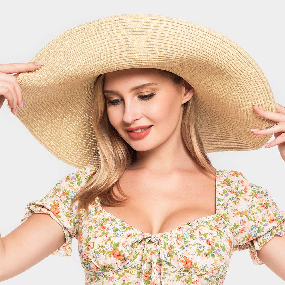 Sensibling Corp. - Wholesale Straw Hat - Women's - Solid Straw Sun Hat
8