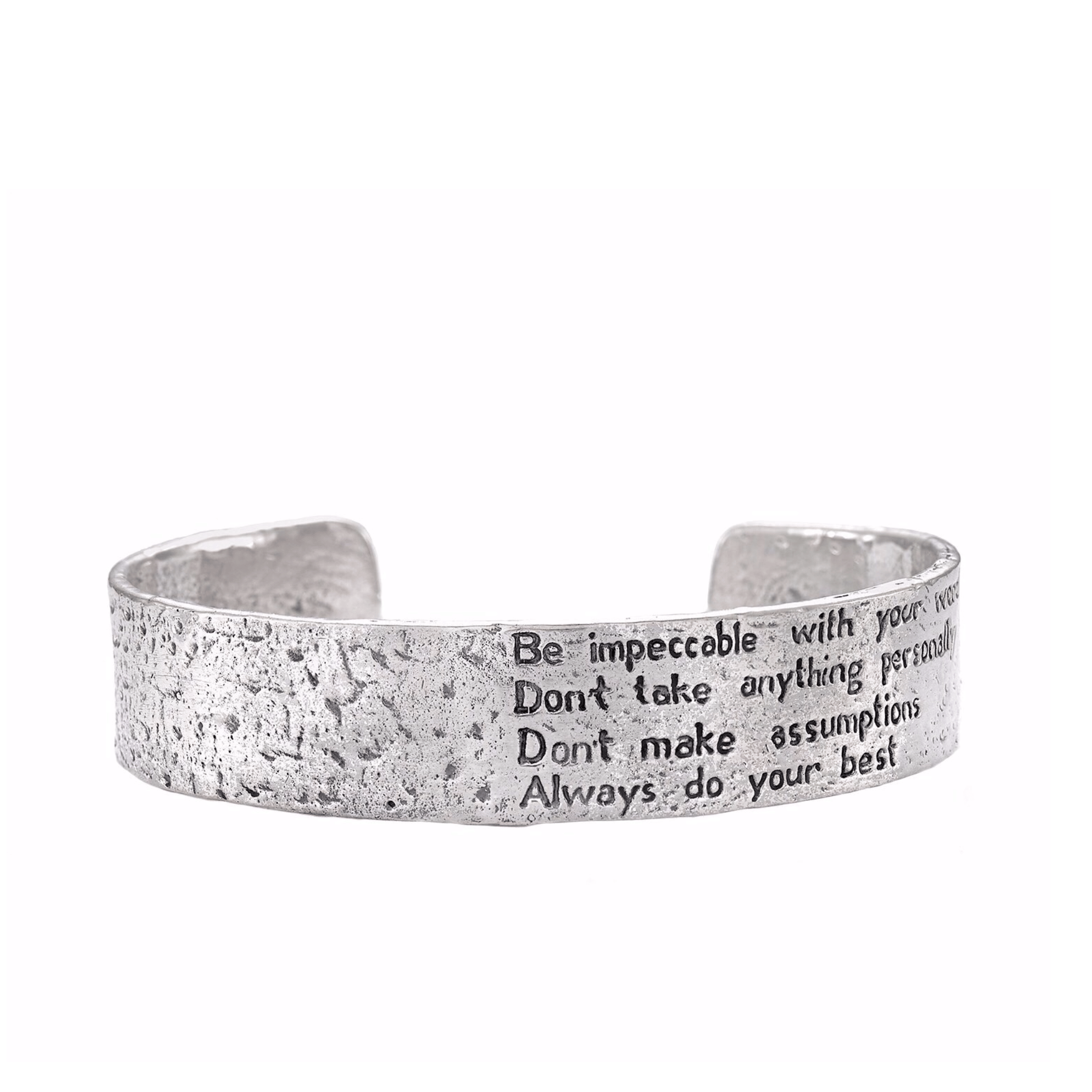 Jewelry Evolution - Wholesale Cuff Bracelet - The Four Agreements Textured Cuff2