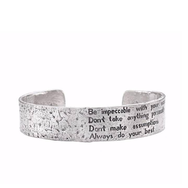Jewelry Evolution - Wholesale Cuff Bracelet - The Four Agreements Textured Cuff2