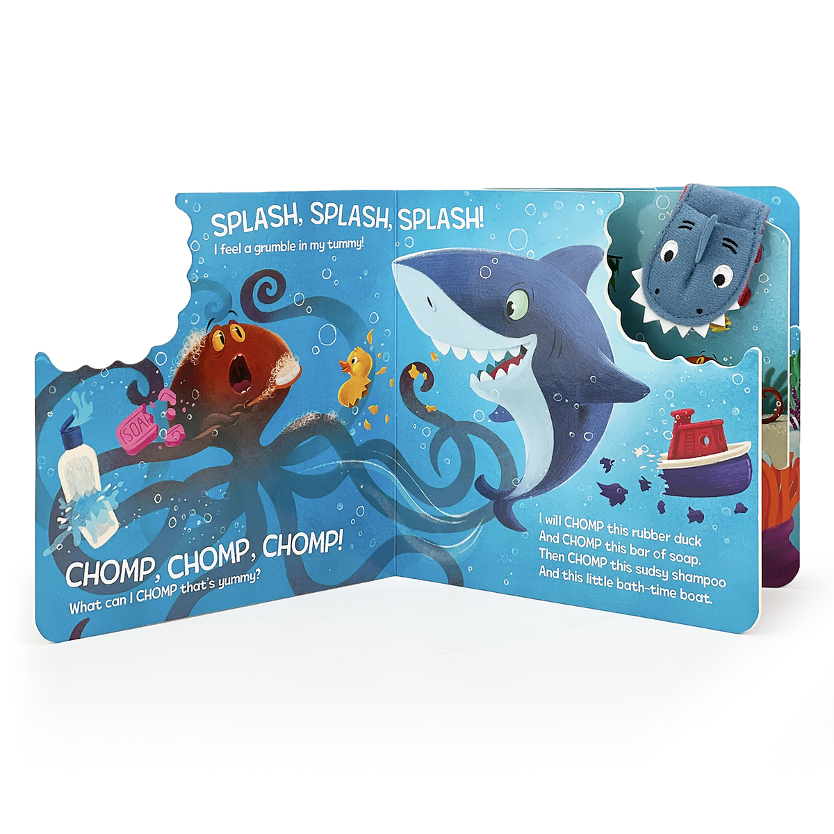 Cottage Door Press - Wholesale Baby & Toddler Book (0-2) - Chomp Chomp Shark Board Book with Finger Puppet 1