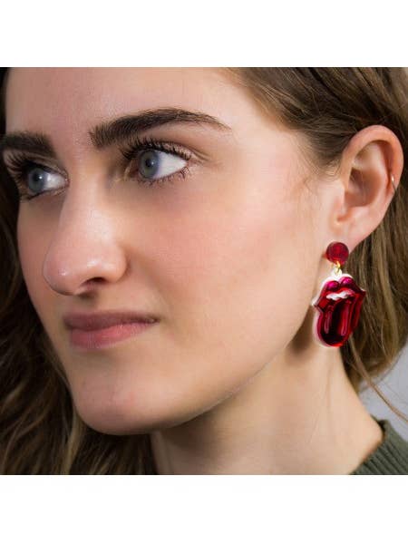 BOCA Boucles d’oreilles en méthacrylate The Rolling Stones pour la vente par Marronynegro