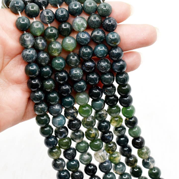 Crystal Jewelry Beads | Moss Agate | Healing Gemstone Beads for wholesale by Soothing Crystals