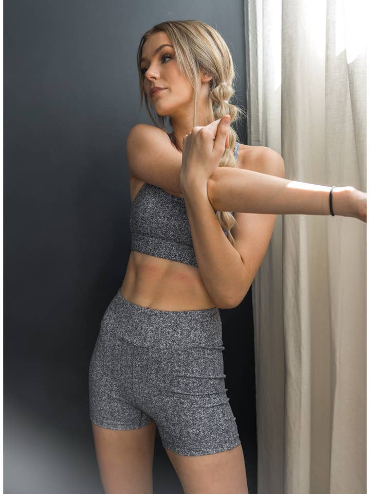 Asana Shorts - Heather Grey for wholesale by Kosha Fit