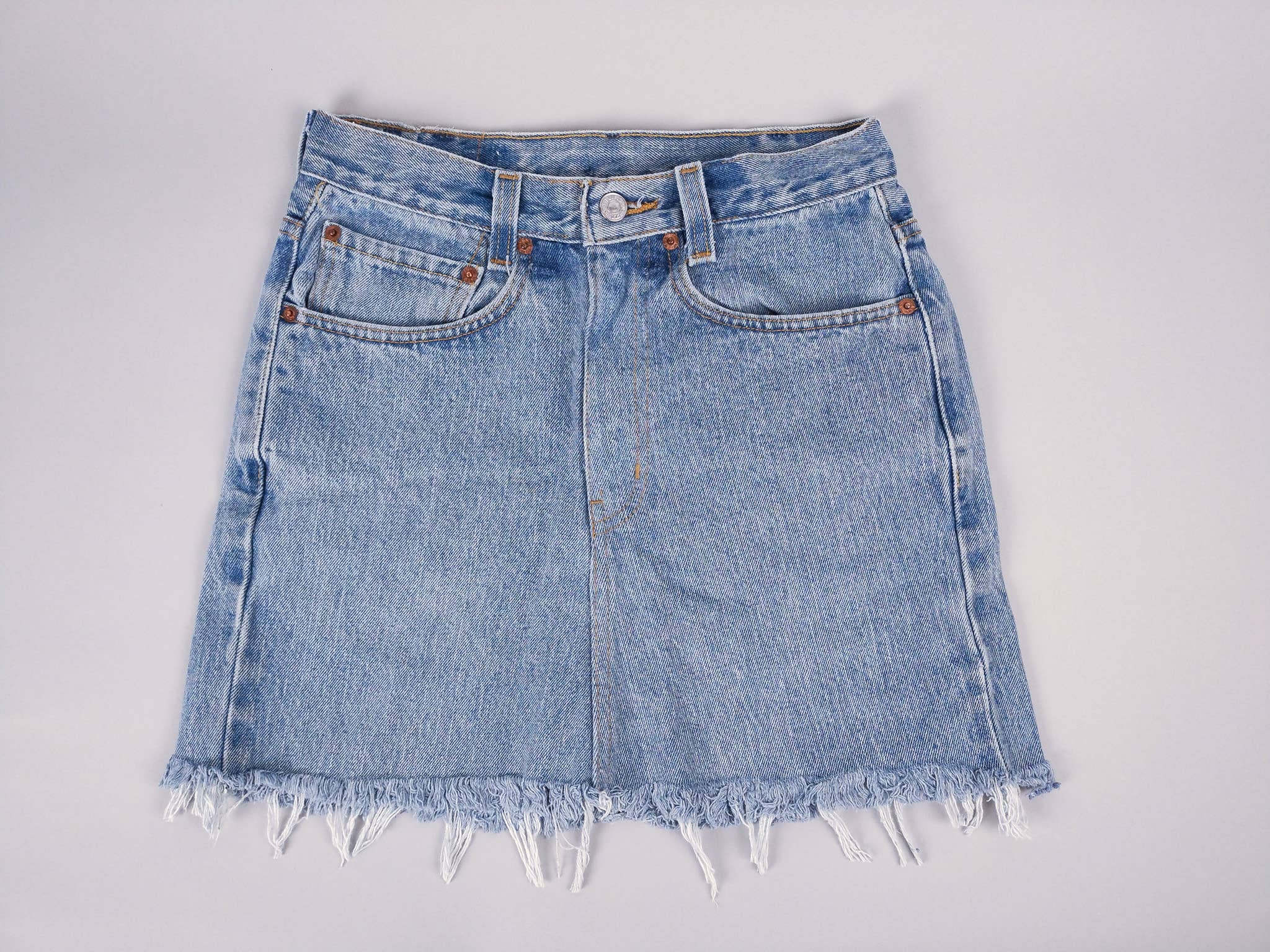 Sun's Out! - Wholesale Skirt - Women's - Mid-Rise Upcycled Denim Mini-Skirt, Original1