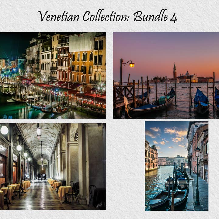 4 st Författare Utskrifter Duk/Plexi Tillverkad i Italien Venice Coll 4 för wholesale av Andrea Risi Fine Art Photography