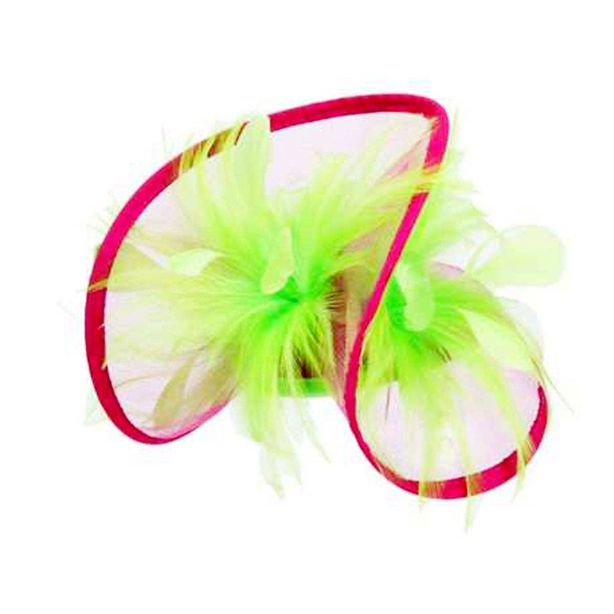 AKA Sorority Pink Green Folded Feather Fascinator for wholesale on Faire5