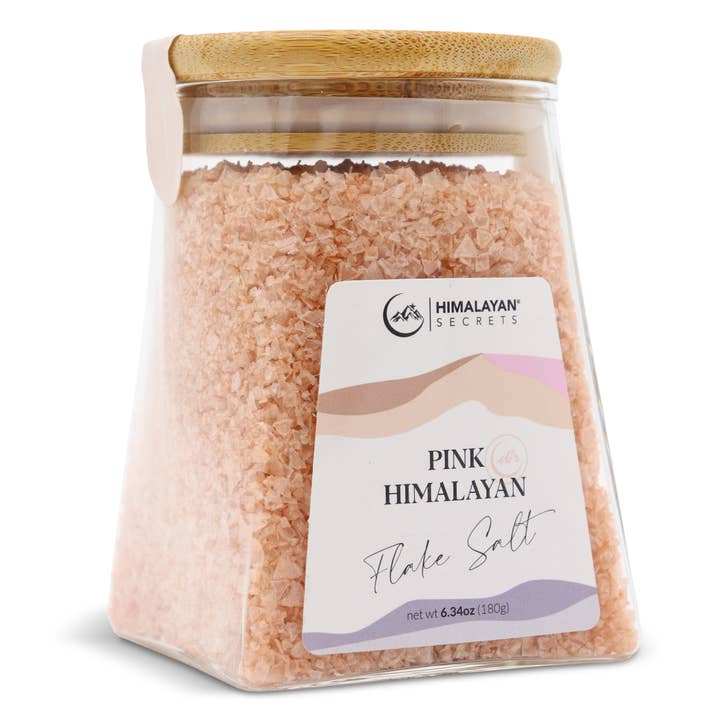 Himalayan Secrets - Wholesale Salt - Pink Himalayan Flake Salt - 180g Glass Jar